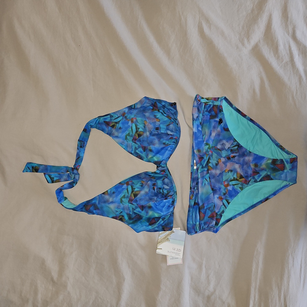 Blue Patterned Bikini Set